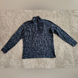 Men’s Arc’teryx XXL Microfleece base layer RHO LT ZIP NECK PRINT MEN'S